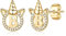 TINGN Einhorn Ohrstecker für Mädchen, 14 Karat Vergoldet Medizinische Ohrringe Einhorn CZ Ohrstecker Gold mit Buchstaben B Weihnachten Geburtstag Einhorn Geschenke für Tochter Mädchen Schmuck