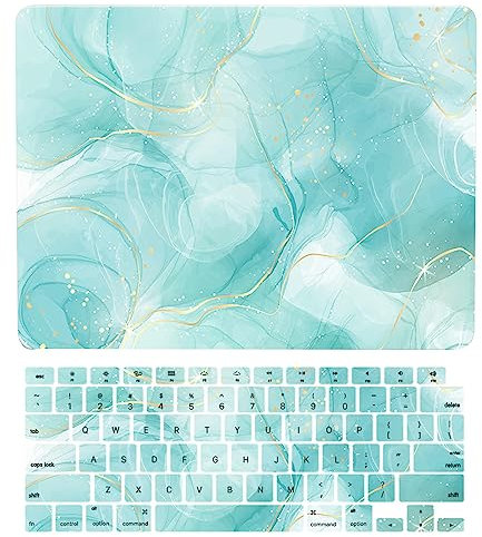 Laptop Cover Case Compatible with Macbook Pro 14 inch Model M1 A2442/A2779 M2 Pro/Max Chip Released in 2021/2023 with Touch ID, Protective Hard Shell Case & Keyboard Cover, Turquoise