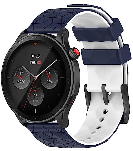 CZhkg 22mm Armband für Suunto 5 Peak/Vertical Strap, Silikon Armband Uhrenarmbänder Bracelet Ersatzband Silikonband Uhrenarmband für Suunto 9 Peak/Suunto 9 Peak Pro/Garmin Venu 2 (Blau Weiss)
