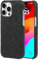 COACH Schutzhülle für iPhone 15 Pro Max aus echtem geprägtem genarbtem Leder, kompatibel mit kabellosem Laden, Signature Black