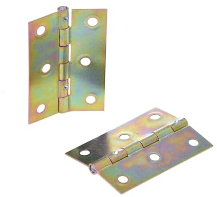 Aqbau® Kistenband Tischband Möbelscharniere Möbelband Verzinkt, Türband Kistenband Schrankscharniere - Möbelzubehör Stahl, Gerollte Scharniere Halbbreite (20 st, 60mm x 42mm)