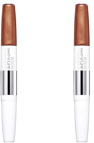 Maybelline New York Lippenstift, Super Stay 24H, Flüssig und langanhaltend, Nr. 444 Cosmic Coral, 5g (Packung mit 2)