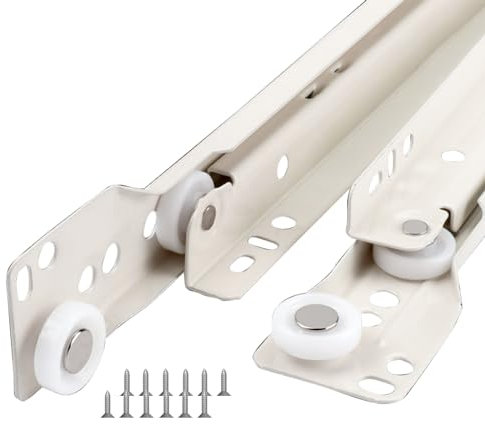 Rieles Para Cajones De Cocina 1 Par Guías Para Cajones De Madera, Capacidad Carga De 45 Kg, Correderas De Rodillos Para Cajones 250 300 400 550mm, Carriles Telescópica Silenciosa