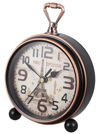 MAGICLULU 1stück Retro Style Tischuhr Aus Vintage Wecker Für Schlafzimmer Und Schreibtisch Geräuschlos Und Batteriebetrieben Dekorative Standuhr Im Europäischen Design Nicht Inkl