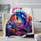 CHTLIFQ Color Dolphins 3D Druck Überwurfdecke, Flauschige Decke, Heimdekoration, superweiche Decke für alle Jahreszeiten, Überwurfdecken für Kinderbett oder Babybett, Sherpa (80 x 120 cm)