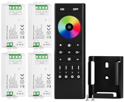 BTF-LIGHTING 5050SMD FCOB COB RGB RF Fernbedienung RC03RFB &4PCS C03RF Tuya Controller Kit 4 Zonen RF 2.4GHz drahtlose Gruppensteuerung PWM RGB (+ R G B) 4pin LED Streifen DC5V DC12V DC24V