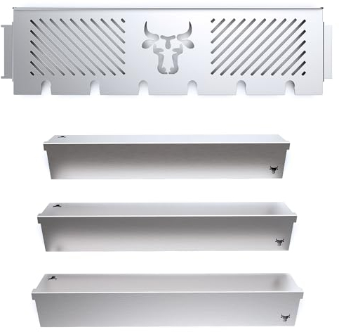 tuning-art WHGA5 Gasgrill Warmhalterost & Brennerabdeckung Set | Kompatibel mit Napoleon Grill Rogue 425er | Rostfreier Edelstahl | Passgenau | Spülmaschinen geeignet, Größe:425er Serie Set