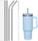 CSLGDMAI 6 Psc Plastic/Stainless Steel Replacement Cup Straw,Straws Reusable for 40oz Stanley Cups,Compatible with Stanley Mug Accessories Hydro Flask Water Bottle, with Cleaning Brush