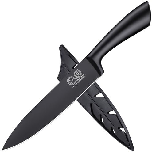 XYJ giapponese Chef coltello in acciaio inox, 8 pollici, rasoio affilato coltello da cucina professionale posate, manico ergonomico, affettare cucina chef coltello con custodia guaina