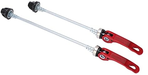 LIYJTK 1 Pair Quick Release Bicycle Skewer Bike Wheel Hub Front and Rear Skewers Cycling Tools Clip Mountain Accessories Bolt Lever Axle Set Black Red (Red)