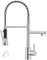BLYLUND Kitchen Sink Mixer Tap with Two Spouts, Commercial Single Handle Kitchen Sink Taps SUS 304 Stainless Steel 360 Degree Rotation with Pull Out Sprayer