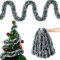 YINZZTRY Weihnachtsbaum Lametta Girlande, 10M Girlande Weihnachten, Glänzend Lametta Girlande, Weihnachtsdeko Girlande Tannengrün, für Türen Kamine Treppengeländer, Grün