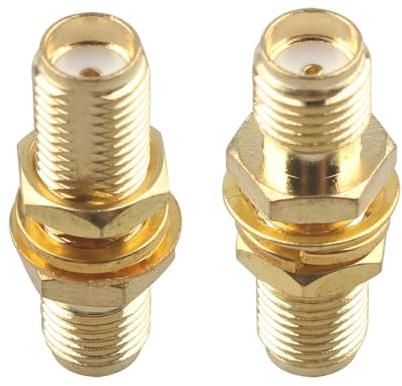 Futheda 2PCS SMA Female to SMA Female Adapter Bulkhead Panel Mount Connector Antenna Jack Adapter RF Coaxial for 4G WiFi GPS Antennas Wireless LAN Devices