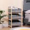 Rainbow Tree 3 Fabric Drawers Storage Unit, Wooden Chest of Drawer for Bedroom, Living Room, Nursery Room, Bedside Storage Cabinet Unit Organizer Sideboard (3 Drawer:43x28x65cm)