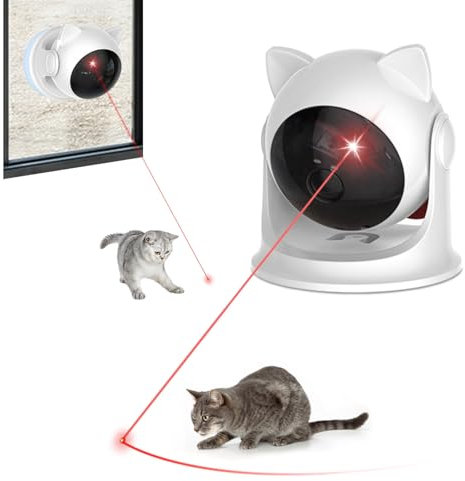 VOVIGGOL Automatisches Katzen Laser Spielzeug für Katzen Kätzchen Hunde Haustiere, Auto Katzenspielzeug Interaktives Katzenjäger Spielzeug mit USB C Wiederaufladbare &Einstellbare Bereiche