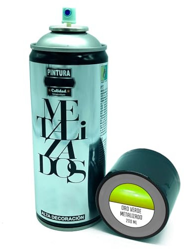Acan Tradineur - Bote de Pintura en Spray - Fabricado en España - Ideal para Cualquier Superficie, Madera, Metal, Cartón, Piedra o Cerámica - Capacidad de 200 ML - Oro Verde Metalizado