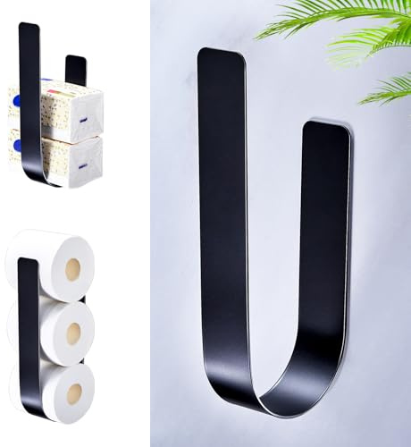 WAYASI Ersatzrollenhalter Toilettenpapier Ohne Bohren Toilettenpapierhalter, Toilettenpapier Aufbewahrung Wand, Klopapier Aufbewahrung Selbstklebend, Klopapierhalter, Klorollenhalter, WC Rollenhalter