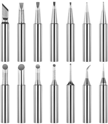 MBAIYO 14pcs 900M Soldering Iron Tips, Universal Replacement Solder Tips Soldering Tips Solder Iron Tips Fit Most Soldering Stations Soldering Iron Accessories