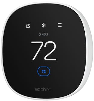 ecobee Smart Thermostat Essential - Energy Star Certified programmable Wi-Fi Thermostat - Works with Siri, Alexa, and Google Assistant