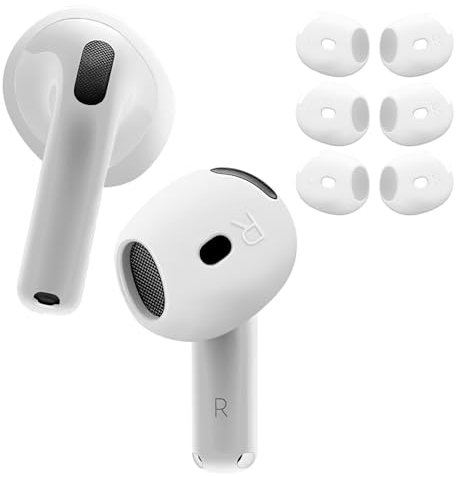 3 Pairs Silicone Replacement Ear Tips for AirPods 4, Ultra Slim Earbuds, Anti Slip and Scratches Sport Ear Tips Accessories, Fits in Charging Case, Compatible with Airpods 4 2024 (Translucent)