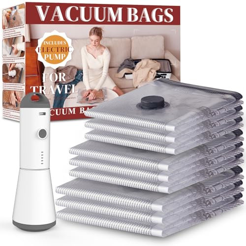 Vacbird Vacuum Storage Bags, Wireless Electric Air Pump Space Saver Bags for Travel and Home, 9 Pack