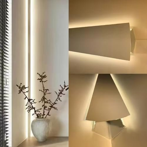 HGOuhK LED-Aluminiumprofil, Decke/Wand, indirekte Beleuchtung, LED-Aluminiumk, Dual-LED-Streifen-Profilk für Zuhause/Trockenbau/Korridor, Dekoration, LED-Lichtleiste, Aluminiumschiene (1 m)