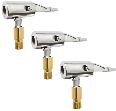 Kioiner 3 Pcs Brass Tire Air Chuck Adapter, Push on Tyre Inflator Connector, Generic Car Tyre Pump Adapter, Quick-Connect Valve Adapter, Air Pump Thread Accessory for Car, Bicycle and Motorcycle