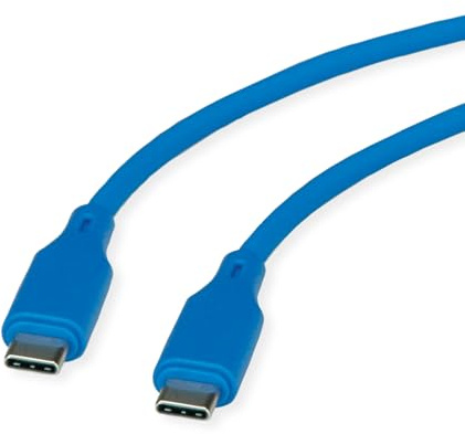 ROLINE USB 2.0 Kabel, Typ C-C, ST/ST, Silikon, 60W, blau, 1 m