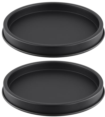 KOHAND 2 Pack 29cm Round Decorative Tray, Black Candle Trays, Metal Circle Decor Tray for Coffee Table Decor Candle Plate Bathroom Perfume Organiser