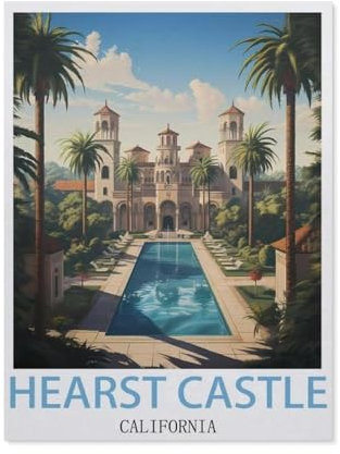 Peinture par numéros pour adultes et enfants débutants，Hearst Castle, Californie，Peinture par numéros sur toile avec pinceaux et pigments acryliques - Facile à peindre pour décoration（50x60cm）-DL85