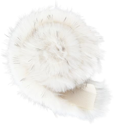 GORGECRAFT Fausse Fourrure Blanche 1mX7cm Tissu en Feutrine Moelleuse Synthétique Fausse Fourrure Prédécoupé en Peluche à Poils pour Travaux manuels Couture Beard Cheveux de Père Noël Chemin de Table