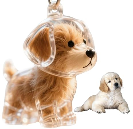 Glamifyr Golden Retriever Schlüsselanhänger für Tierhaare,Schlüsselanhänger Hundehaare,Hundehaar Anhänger, Hund,Taschen Anhänger, kreatives Gedenkgeschenk für Tierliebhaber