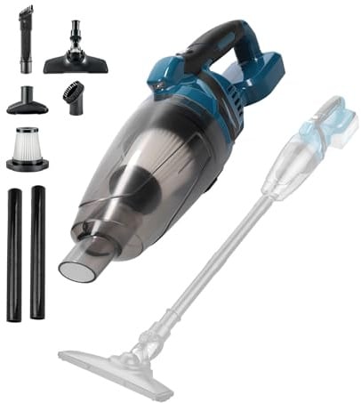Aspirateur à Main Sans Fil pour Makita 18V, Aspirateur de Voiture 10 kPa avec Bac à Poussière de 750 ML, Petit Aspirateur avec 4 Buses, 2 Filtres et LED pour Maison et Voiture (Batterie Non Incluse)