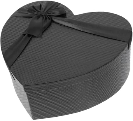 DIYEAH Herzförmige Geschenkbox aus Papier Klein und Kompakt Schwarz für Schmuck und Süßigkeiten für Valentinstag Verlobung und Jubiläum