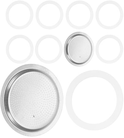 SHINEOFI Silikon Dichtungssatz für Espressomaschine 450 Ml Hitzebeständig Auslaufsicher Ersatzteil für Kaffeekanne und Filter Kompatibel mit Herdplatten und Reisebechern