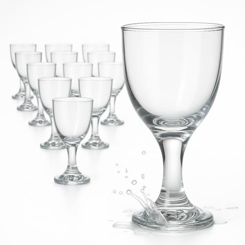 Carlso Schnapsgläser Set, 12 Stück, Glas, 1 cl, Mini-Weinglas, Spülmaschinenfest, Standfest, Shot Gläser für Party und Bar (12, 30840)