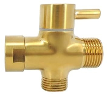 G7/8 G1/2 3-Wege-Wasserhahn-Umstellventil, Gold-Finish-T-Adapter-Anschluss for Toiletten- und Duschkopf-Wasserverteilung(G7 8)