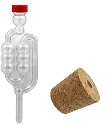 Fermentation Bubbler Airlock & Bored Cork Bung for Demijohn