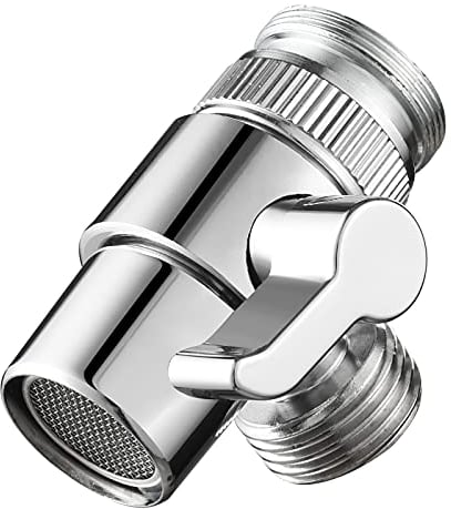 CIENCIA Deviatore Rubinetto 2 Vie in Ottone Valvola Deviatore Rubinetto con Adattatore M22 a M24 per Lavandino, Cromato, SBA021