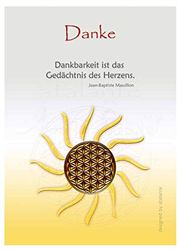 EnerChrom Blume des Lebens Glücksmünze - Danke - 1 Stück, Farbe Gold - Glücksbringer Lebensblume Talisman Hosentasche
