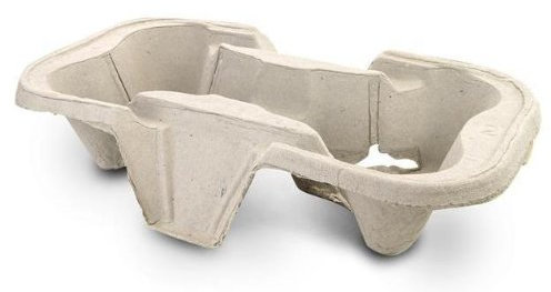 Thali Outlet - 360 x 2 Cup Holder Biodegradable Carrier Moulded Pulp Fibre - For Cold Drinks Tea and Coffee Cups