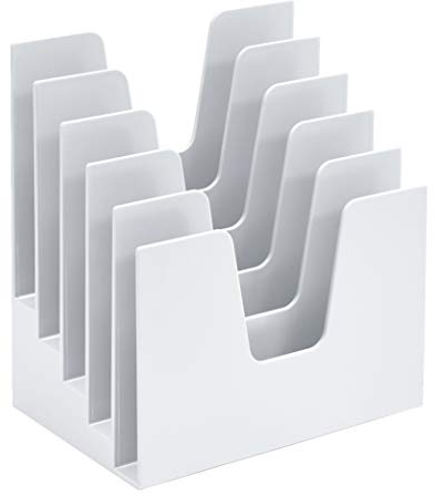 Acrimet 5 Section Incline File Sorter Organizer, Mail, Folder, Letter Desk Organizer, Rack for Office Organization Desktop (Plastic) (White Color)
