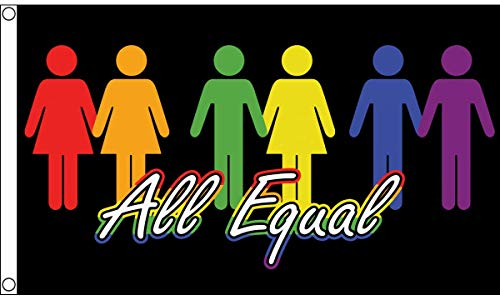 AZ FLAG - Drapeau LGBT Tous égaux - 150x90 cm - Drapeau All Equal 100% Polyester Avec Oeillets Métalliques Intégrés - Pavillon 110 g