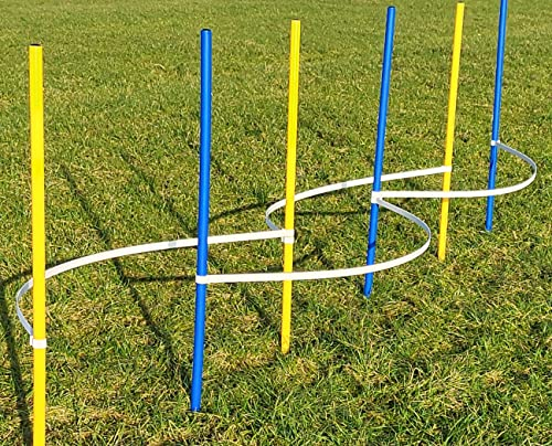 Wuzzmann Agility - Slalom - AUSBILDUNGSSET MIT 4 SLALOMBÖGEN/TRAININGSBÖGEN + 6 SLALOMSTANGEN GELB/BLAU