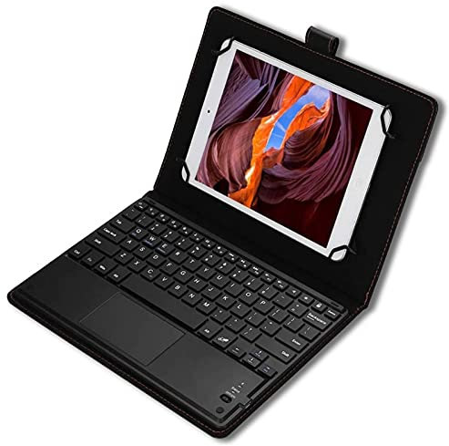 Garsent Tastatur Hülle, Schutzhülle mit Bluetooth Tastatur für 9.7-10in Tablet PC, Ständer Schutzhülle, Touchpad 100 Stunden Arbeitszeit, unterstützt Android/iOS/Windows