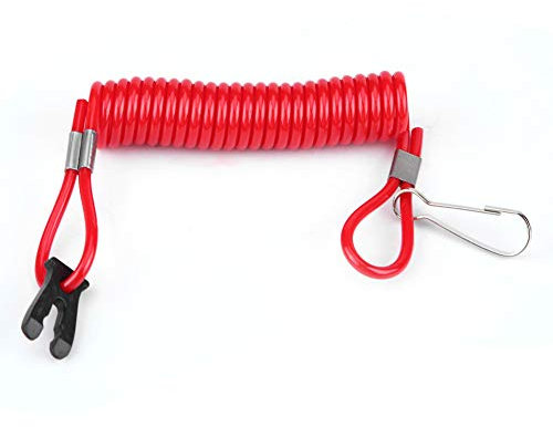 Qiilu Cable Enrollado para candado de Moto Rojo Barco de motor fuera de borda de seguridad matan a cambiar tecla