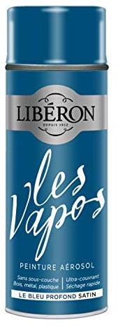 Libéron Peinture aérosol Les vapos, Le Bleu Profond Satin, 400ML