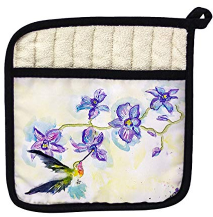 Betsy Drake PT944 Hummingbird & Clematis Pot Holder