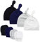 Durio Neugeborenes Babymütze und Handschuhe Set Knoten Beanie Hut Kratzfäustlinge Baby Jungen Mädchen 0-6 Monate 4er Pack Farbmischung A