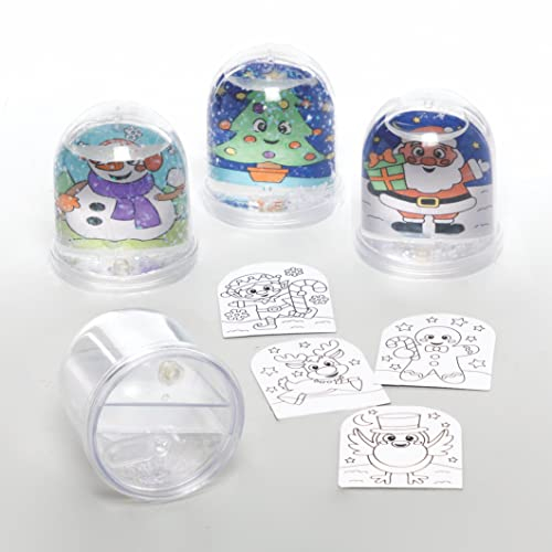 Baker Ross FC153 Schneekugel-Set für Weihnachten, 4 Stück, kreative Aktivitäten für Kinder zum Selbermachen, Personalisieren und Dekorieren